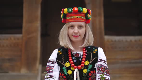 Ukrainian Woman in Traditional Ukrainian National Costume alt