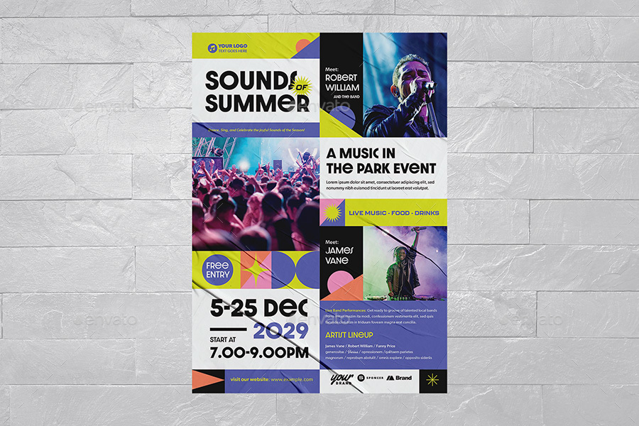 Music Festival Flyer Template, Print Templates | GraphicRiver