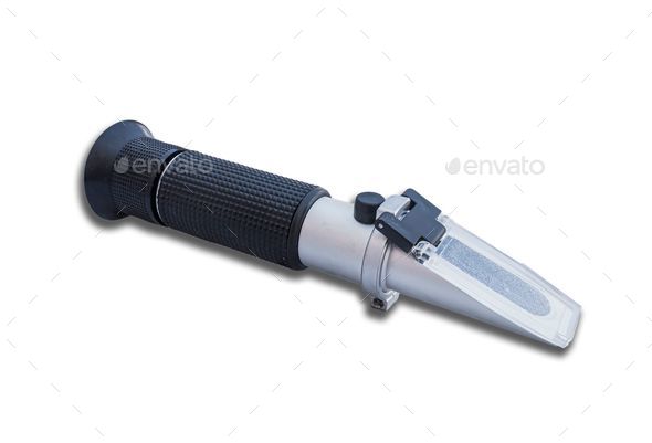 Refractometer portable device for the measurement is Isolated on a white background