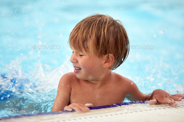 Diverse young children enjoying swimming lessons in pool, learning water  safety skills, joyful activity, generative ai Stock Illustration | Adobe  Stock