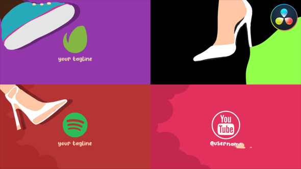 Cartoon Step Logo Openers Pack for DaVinci Resolve