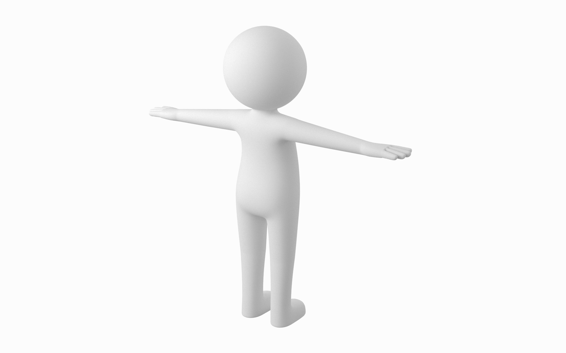 Adult Stylized Stickman in T-Pose 3D Model in Cartoon 3DExport