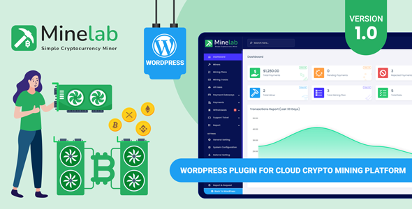 MineLab  Cloud Crypto Mining WordPress Plugin