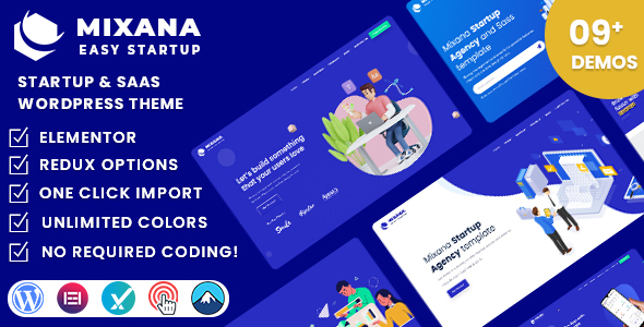 Mixana - Startup & SaaS WordPress Theme