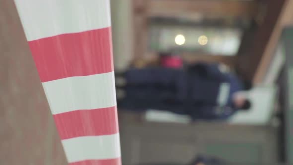 Barrier Warning Police Tape at the Crime Scene Vertical Video alt