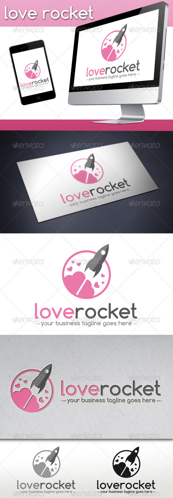 Love Rocket Logo Template - Objects Logo Templates