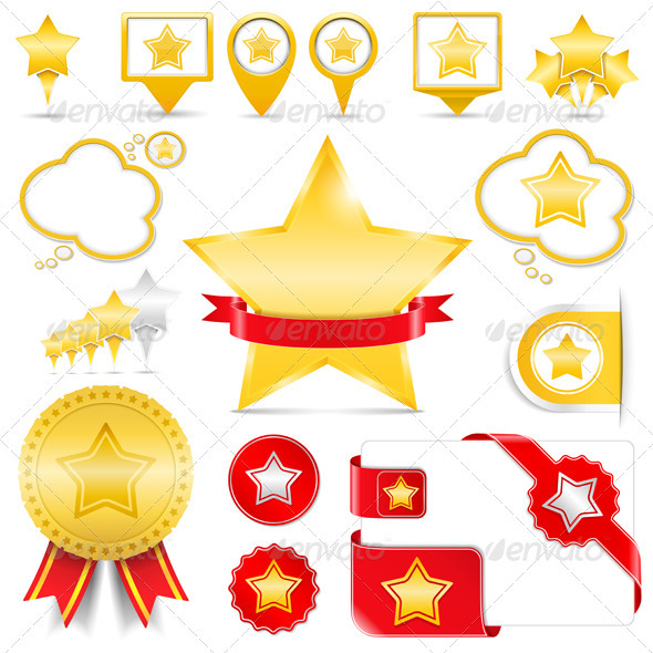 Design Elements with Stars - Web Elements Vectors
