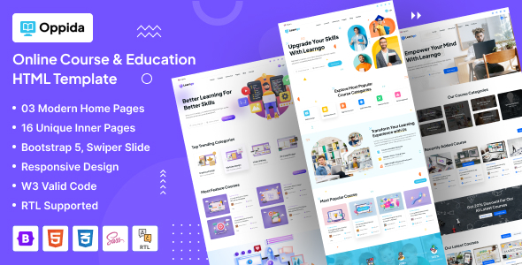 Incredible Oppida - Online Course & Education HTML Template