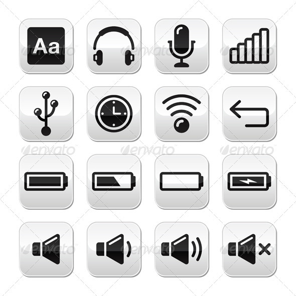 Electronic device / Computer software buttons set - Computers Technology