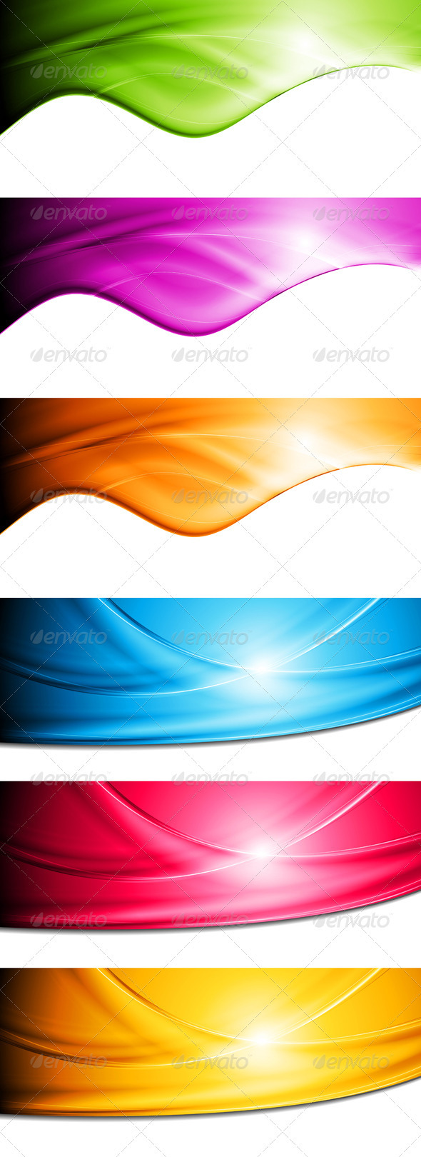 Bright vector waves banners - Backgrounds Decorative
