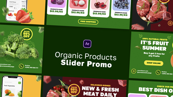 Organic Products Slider Promo Product Promo template preview