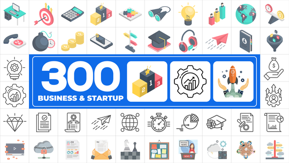 300 Icons Pack - Business & Startups