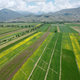 High angle aerial view of farm fields in Kyrgyzstan near the Kazakhstan border. - PhotoDune Item for Sale