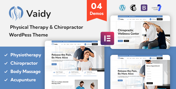 Vaidy - Physical Therapy & Chiropractor WordPess Theme