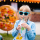 Girl enjoying refreshing lemonade on the open air terrace - PhotoDune Item for Sale