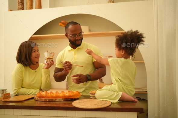 Multi ethnic family and their domestic life in daytime Stock Photo by ...