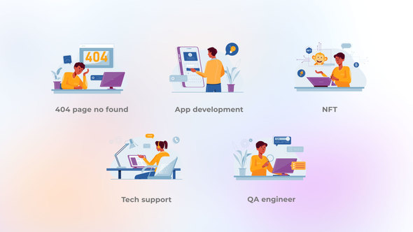 App Development - Blue and Yellow People Concepts