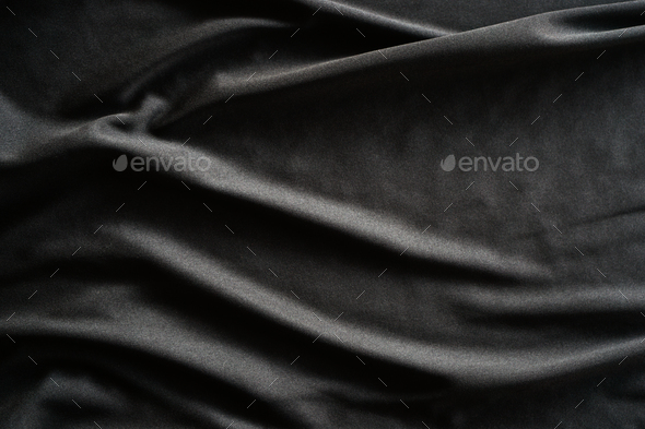 Black shiny fabric texture can be use as background Stock Photo by tendo23