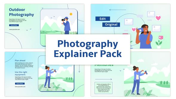 Outdoor Photography Explainer Animation Scene Pack