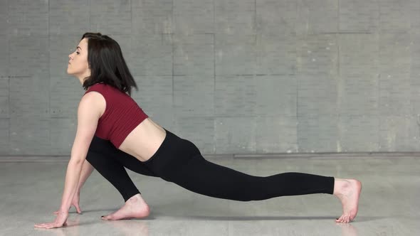 Girl Dancer Warming Up Before Rehearsal alt