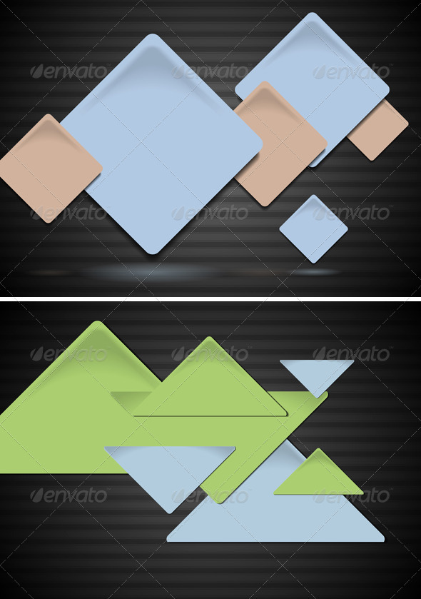 Squares and triangles on the dark background - Backgrounds Decorative