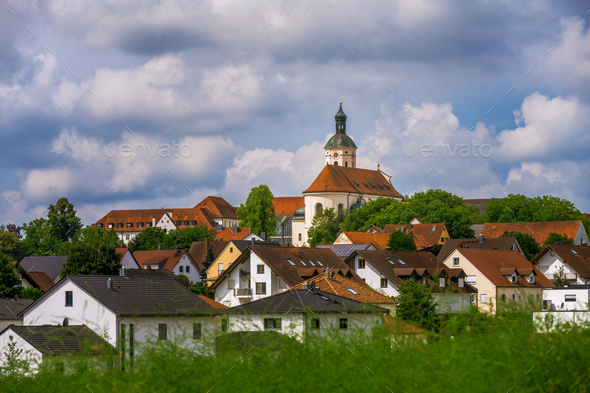 The benedictine Hohenwart Abbey in Bavaria - Stock Photo - Images