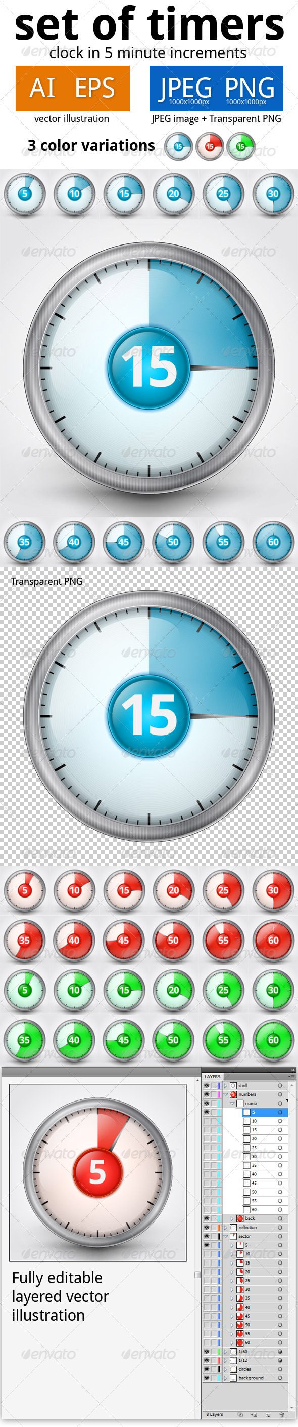 Set of Timers - 2 - Man-made Objects Objects