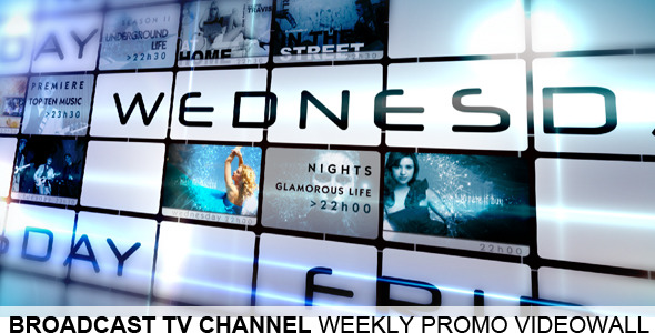 Broadcast TV Channel Video Wall Weekly Promo 