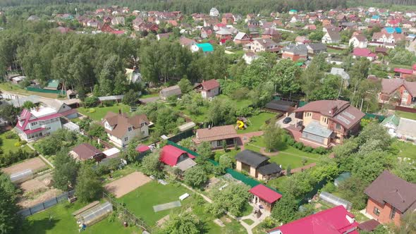 Moscow Region Village in Russia, Top View