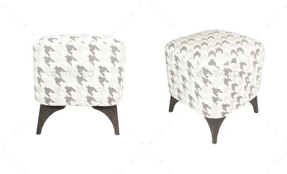 Two views of Comfortable design Padded Foot Stool