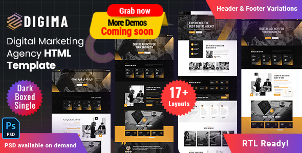 Digima - Creative Agency Portfolio HTML Template