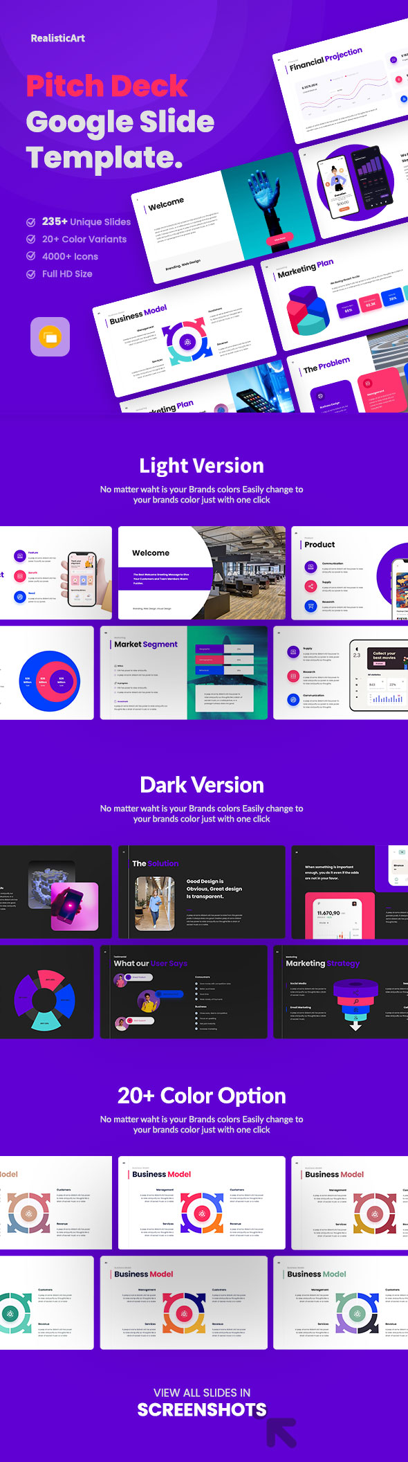 Pitch Deck Google Slide Presentation Template