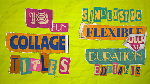 Collage and Paper Titles Titles template preview