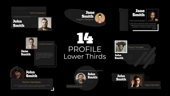 Social Profile Lower Thirds Elements template preview