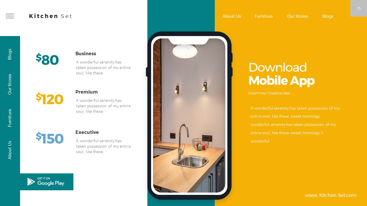 Kitchen Set Google Slides Templates, Presentation Templates | GraphicRiver