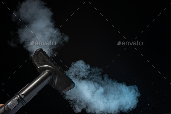 Steam clean brush tool for cleaning. Clean steam concept