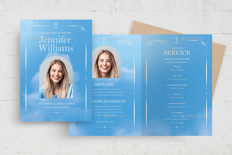 Funeral Program Template, Print Templates | GraphicRiver