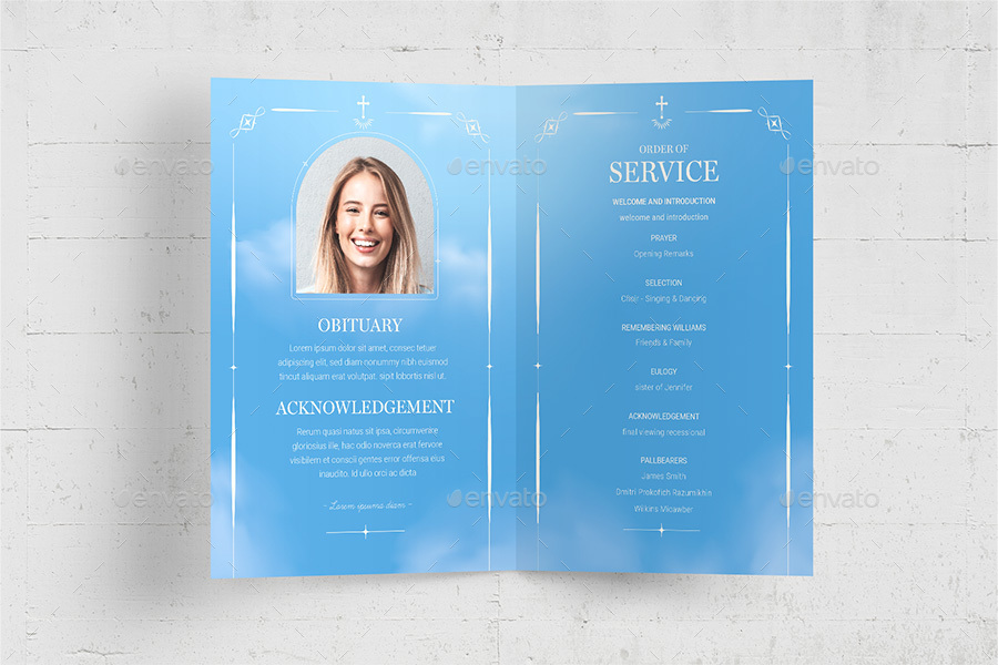 Funeral Program Template, Print Templates | GraphicRiver