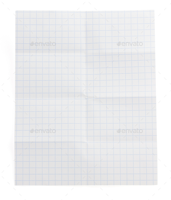 folded note paper on white