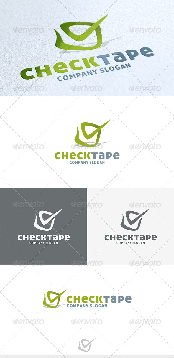 Check Tape Logo - Vector Abstract