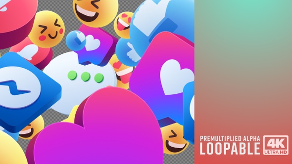 3D Social Emojis Transition Alpha Channel alt
