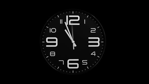 Modern Black Clock Face Moving Fast Forward