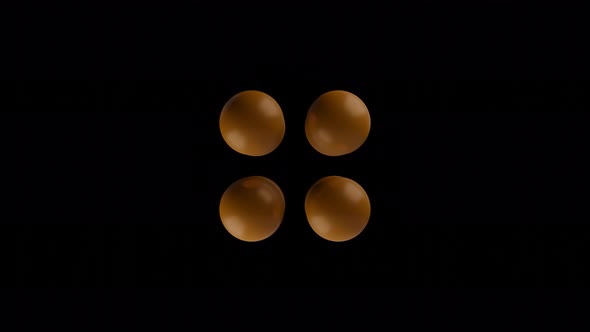 Orange balls rotates on a white background. Abstract seamless loop 3D rendered motion graphic object alt