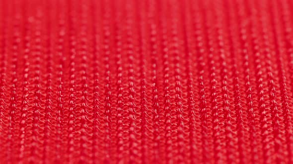 Closeup Macro View of Red Velcro Surface with Micro Hooks