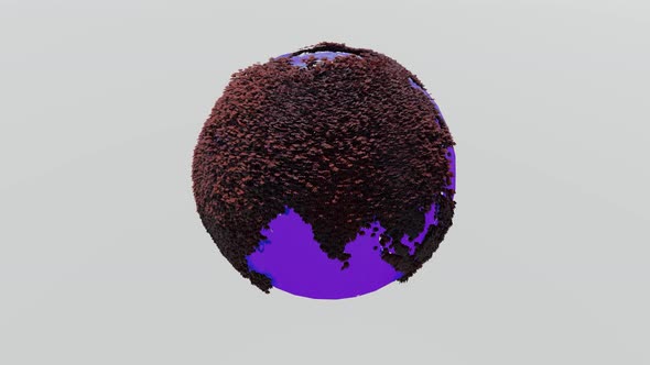 The earth rotates with the purple sea alt
