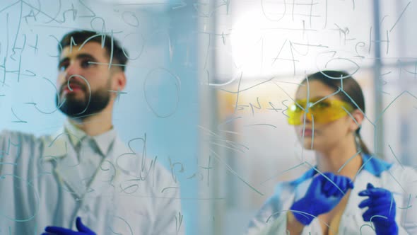 Handsome Young Woman and Man Scientist Very