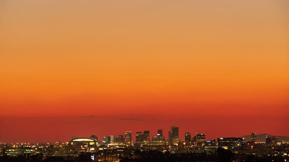 Sunset over the Skyline of Downtown Phoenix, Arizona
