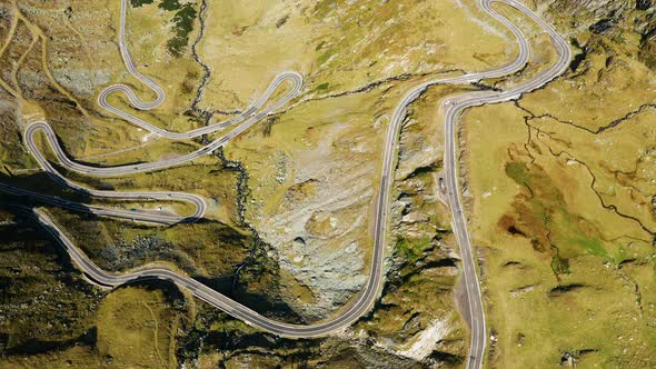Aerial View of the Famous Transfagarash Highway Romania alt