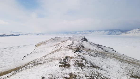 Baikal Lake Landscape From Ogoy Island in Winter alt