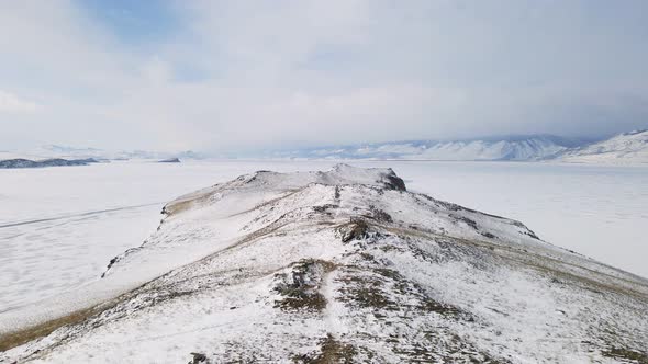 Baikal Lake Landscape From Ogoy Island in Winter